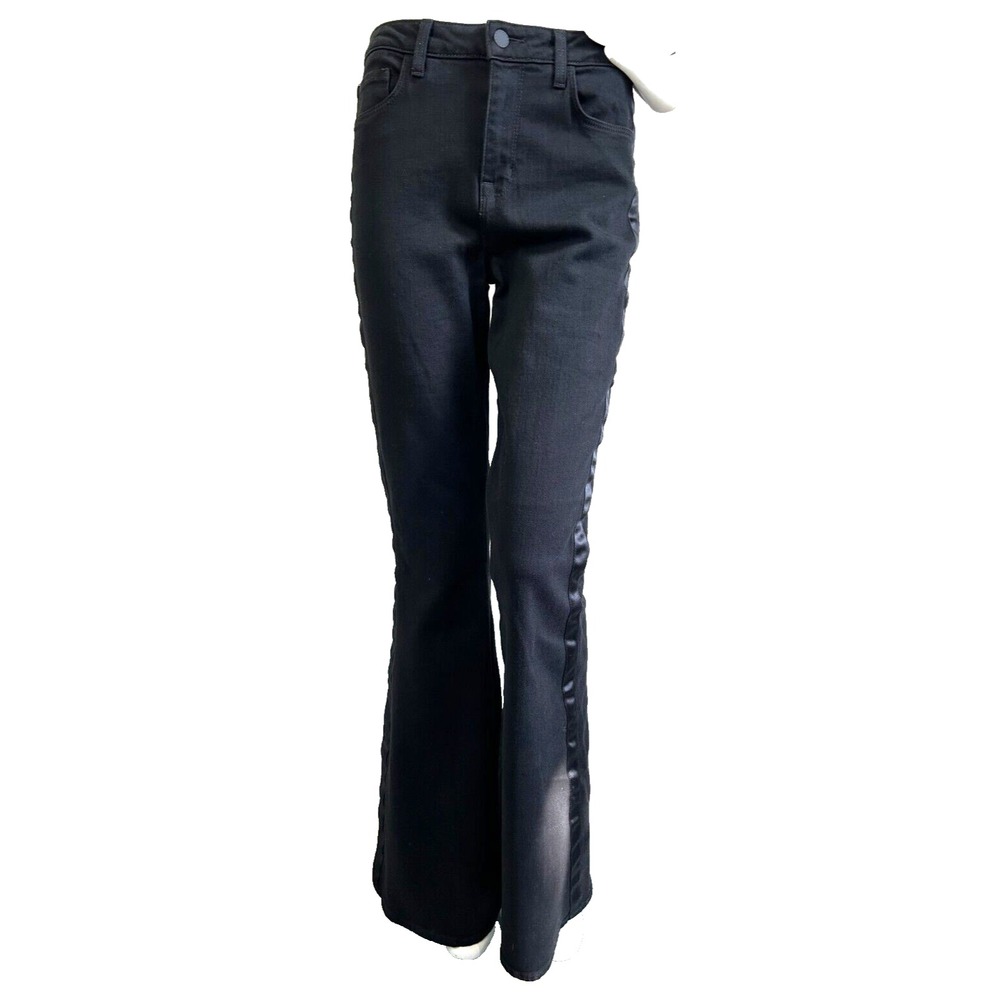 L'AGENCE Solano High Rise Tuxedo Stripe Flare Jeans Black Women's Size 28